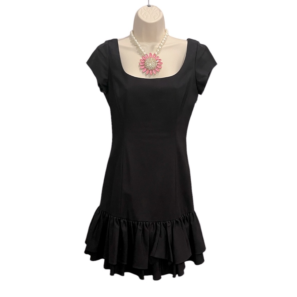 Vintage Rugby By Ralph Lauren Mini Sheath Dress with Ruffle Hem.